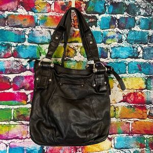 B. Makowsky Black Leather Satchel
